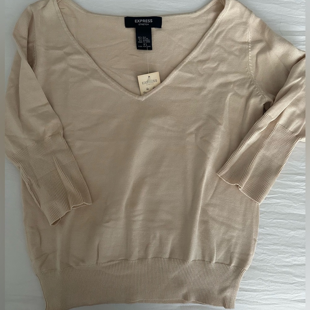 NWT Silk Cream Sweater Top